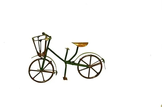 G & F Products 10022GR MiniGarden Fairy Garden Miniature Green Mini Bicycle Outdoor Statue, 3" Wide x 2" High