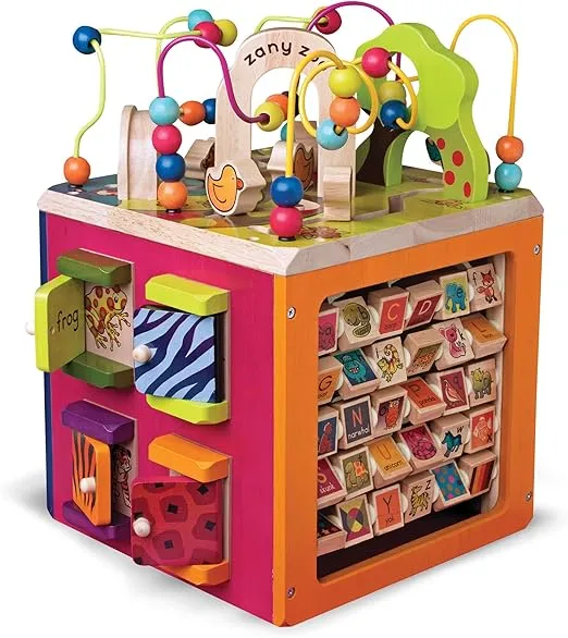 B. toys - Zany Zoo - Wooden Activity Cube - Educational Toys - Wooden Toys for Toddlers, Kids - 1 Year +