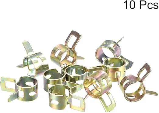uxcell 13mm 17/32inch Spring Band Type Action Fuel/Silicone Vacuum Hose Pipe Clamp Low Pressure Air Clip Clamp 10pcs