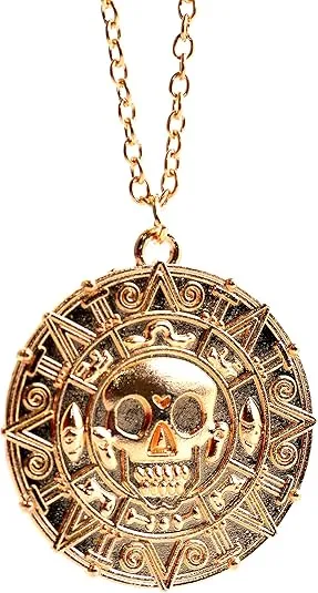 Pirates of the Caribbean Aztec Head Coin Locket Necklace