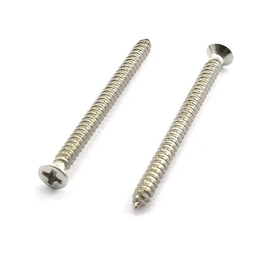 100pcs 304 Stainless Steel Flat Head Phillips Wood Screw #4 x 1-1/2" Half Countersunk Head Self Tapping Screw