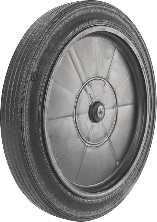 SL12-58 Snap-Lock Trash Can Replacement Wheel, 12in Wheel-5/8in Bore Fits 5/8in Axle, Black