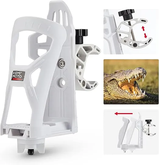 KEMIMOTO Upgraded ATV/Bike Cup Holder 2.0, Motorcycle Cup Holder Handlebar Bike Water Bottle Holder with 0.6”-1.56” Metal Clamp Universal for ATV Scooter Boat Stroller Wheelchair Golf Cart