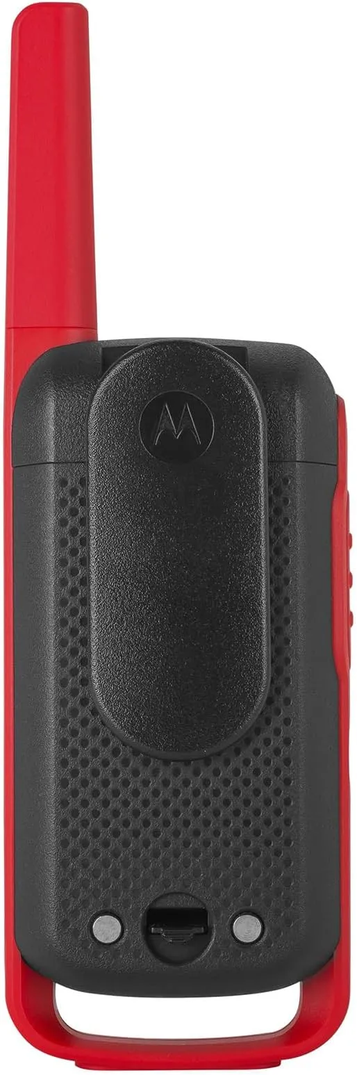 Motorola Solutions, Portable FRS, T210, Talkabout, Two-Way Radios, Rechargeable, 22 Channel, 20 Mile, Black W/Red, 2 Pack