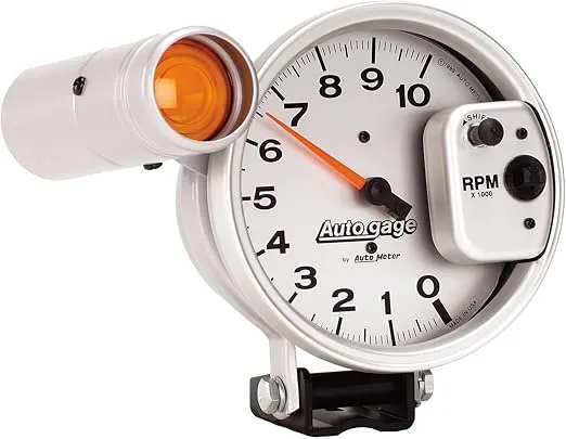Auto Meter Autogage by AutoMeter 5 in. Pedestal Mount Tachometer, 0-10,000 RPM with Large External Shift Light 233911