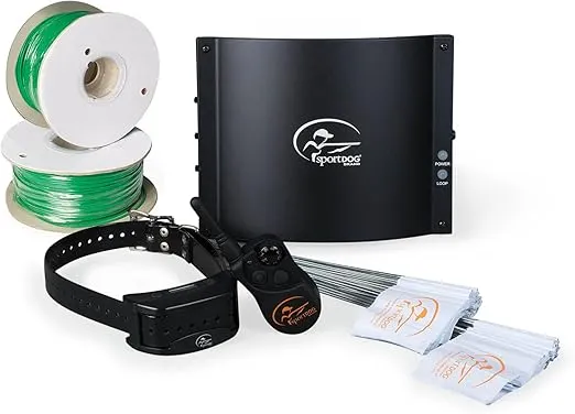 SportDOG Contain + Train System Underground Dog Fence System, Dog Fence Collar Waterproof and Rechargeable, Capable of Covering 100 Acres, Three Operational Modes, Invisible Dog Fence