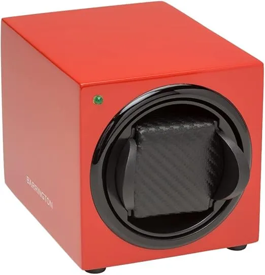 BARRINGTON Automatic Single Watch Winder with Silent Japanese Motor Programmable Stylish Portable Multi Rotation Flex Cushioned Watch Rotator Box