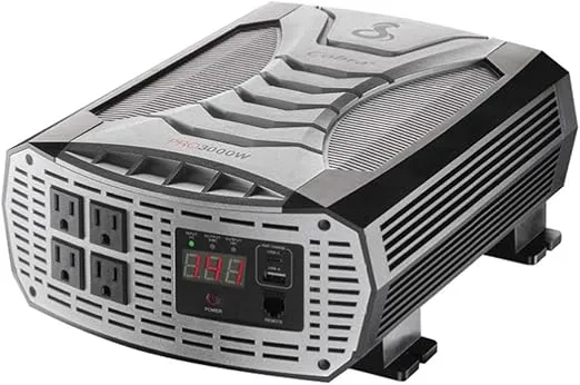 Cobra PRO 3000W Professional Grade Power Inverter, Portable – 3000-Watt Car Charger, 4 Grounded AC Outlets, 2 Fast Charge USB Ports and Remote Controller (CPIALCDG1) Included