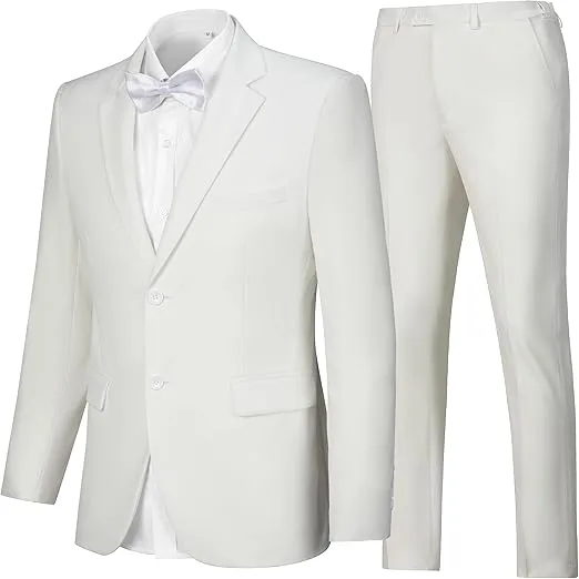 Mens Suits Slim Fit Prom Homecoming Suit for Men Wedding Business Tux Outfit 2 Piece Suit Jacket Blazer ＆Pants Set