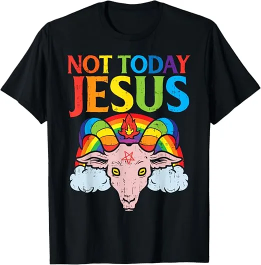 Today Not Jesus Satan Goat Satanic Rainbow Satanism Gift T-Shirt