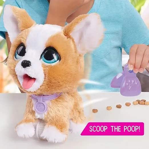 furReal Poop-A-Lots Corgi Interactive 8-inch Walking Plush Stuffed Animal, Pooping Puppy with Leash, 14-pieces, Kids Toys for Ages 4 Up by Just Play