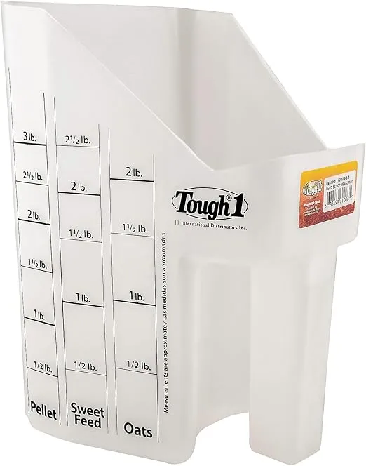 Tough 1 Feed Scoop w. Measurements WHT