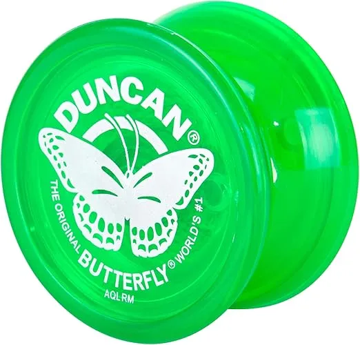 Duncan Toys Butterfly Yo-Yo, Beginner Yo-Yo with String, Steel Axle and Plastic Body, Green