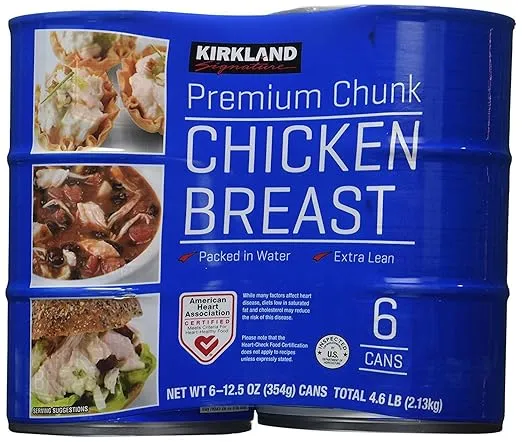Kirkland Signature chicken breast, packed in water, premium chunk, 12.5-ounce cans - PACK OF 2