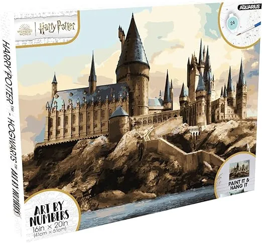 AQUARIUS Harry Potter Hogwarts Art by Numbers - 16 x 20 inches Harry Potter Themed Paint by Number for Adults & Kids - DIY Color by Number Paint Kit for Beginner - Officially Licensed