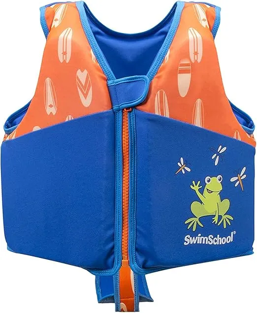 SwimSchool Kids Swim Trainer Vests for Toddlers Ages 2-6 – Boys/Girls – Multiple Colors/Styles – Learn to Swim Floaties