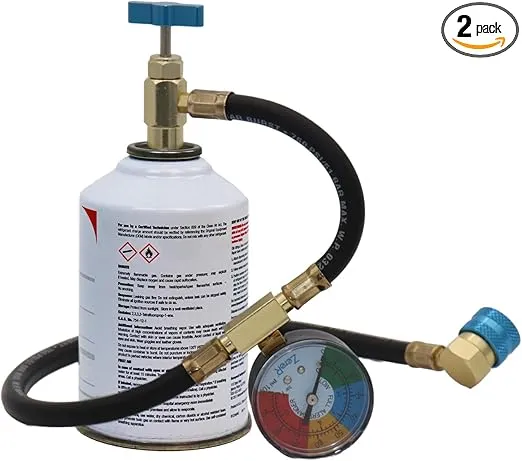 ZeroR® R1234YF Refrigerant Recharge Kit | 24" HD Can Tap Gauge | 8oz R1234YF (1 Can)