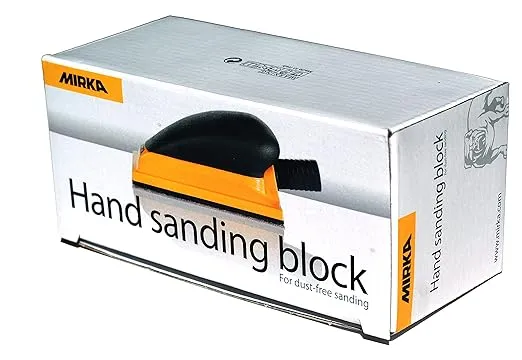 Mirka Hand Sanding Block 2.75" x 5" / Dust-Free Sanding 13 Holes/Hook and Loop / MVHB35