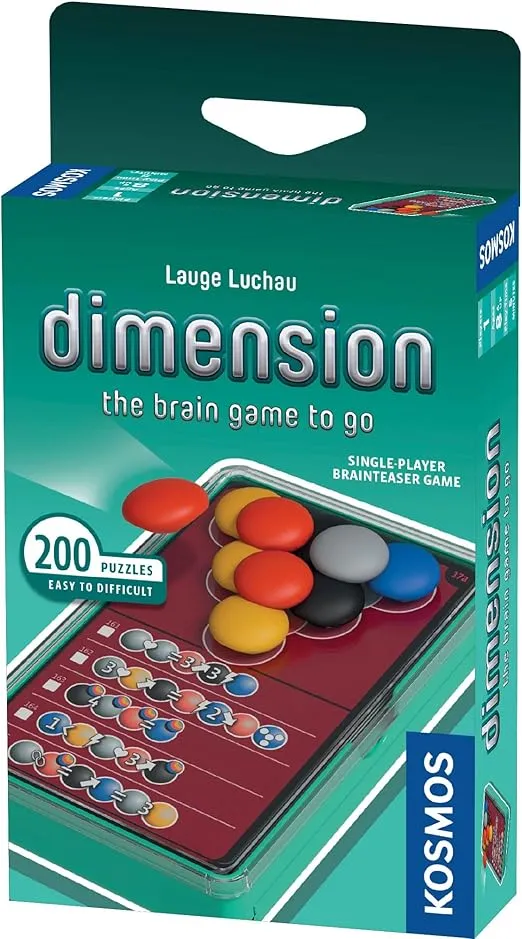 Dimension: The Brain Game to Go | Brainteasers |Puzzles| Solo Games | 1 Player | Dimension | Stacking Game | Kosmos Game