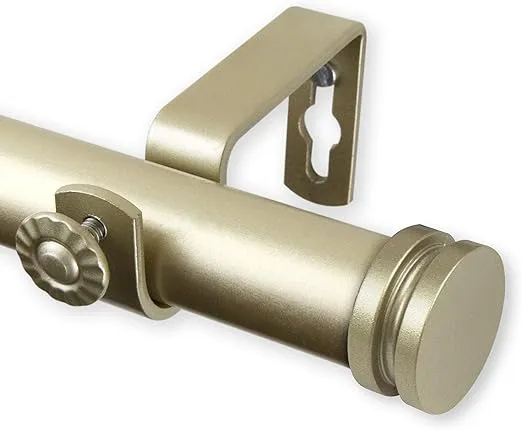 Rod Desyne 1" Bun Curtain Rod, 66-120", Gold