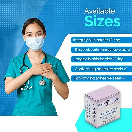 Safe n' Simple Longevity Ostomy Barrier Ring - 2" - Stoma Adhesive Skin Safe Barrier Ring - Cohesive Sure Seal Rings for Ostomy - Stoma Accessories Skin Barrier - Ostomy Supplies Rings