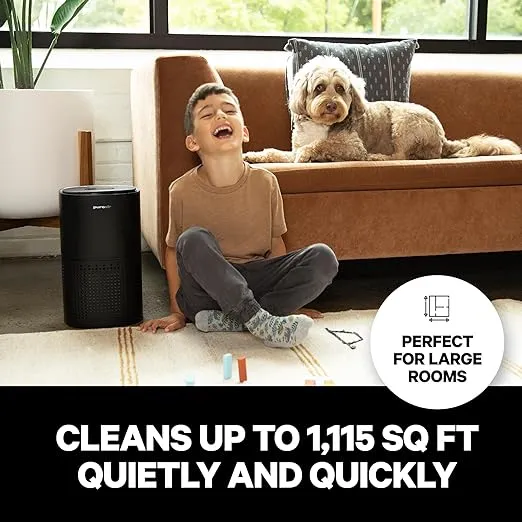 Powerful PuroAir HEPA Air Purifiers for Home Large Rooms - Covers 1,115 Sq Ft - Filters Up To 99% of Pollutants, Smoke, Pollen, Dust, and VOCs - Air Purifiers for Bedroom - Quiet HEPA Air Filter
