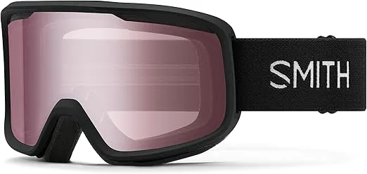 SMITH Frontier Goggles with Carbonic-x Lens – Performance Snowsports Goggles with Replaceable Lens for Skiing & Snowboarding – for Men & Women – Black + Ignitor Mirror Lens