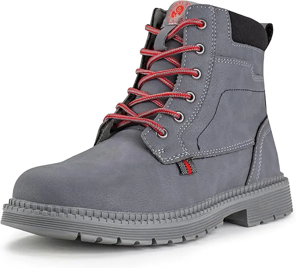 ANGRYRAM Steel Toe Boots for Men Work Boots Slip Resistant Safety Shoes Indestructible Industrial Construction Working Boots Waterproof