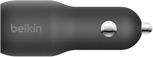 Belkin 37 Watt Dual USB Car Charger - Power Delivery 25W USB C Port & 12W USB A Port for PPS Charging Apple iPhone 14, 14 Pro, 14 Pro Max, iPhone 13, Samsung Galaxy, AirPods - Included Lightning Cable
