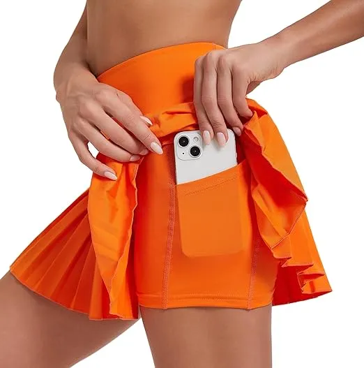 Yknktstc Women Tennis Skirt with Pocket Pleated Golf Skirt Workout Running Athletic Skort