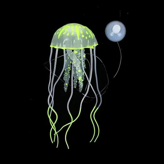 NUOMI 6 Pieces Artificial Jellyfish Decor for Aquarium Fish Tank, Glowing Jellyfish Ornament Decoration, Soft Silicone