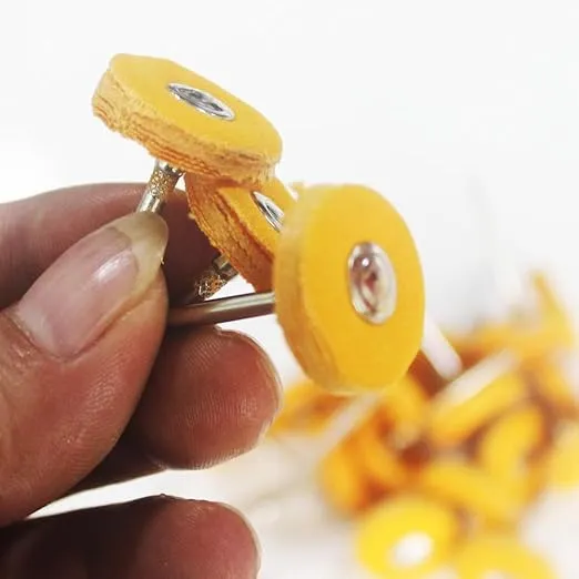 20 Pcs Little Buffing Wheel, 1/8 Inch Cloth Polishing Wheel for Rotary Tools Includes Dremel (Yellow)