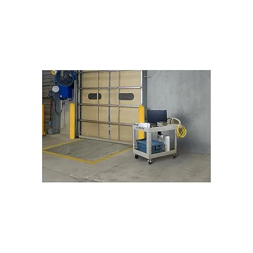 Rubbermaid Commercial Products BRUTE Heavy Duty 2-Shelf Utility/Service Cart, Medium, Lipped Shelves, Ergonomic Handle, 500 lbs. Capacity, Beige, for Warehouse/Garage/Cleaning/Maintenance