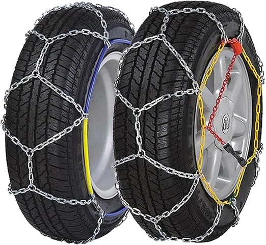 Snow Chains Security Chains Alloy Wear Resistant Universal Emergency Tire Traction Chain for Cars,SUVs,Minivans-Set of 2 (KN120)