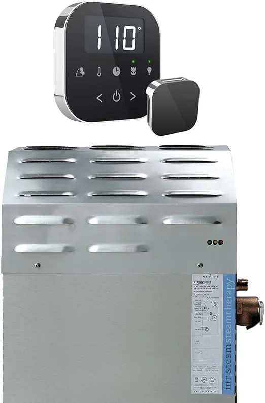 Mr.Steam eSeries MSSUPER1EC1 10kW Steam Generator with AirTempo Black Control in Polished Chrome (max 339 cubic feet)