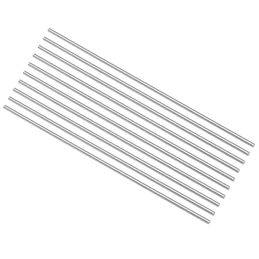 uxcell 10pcs Round Steel Metal Rods, 1.6mm x 100mm High Speed Steel (HSS) Lathe Bar Stock Tool, for Shaft Gear Drill Lathes Boring Machine Turning Miniature DIY Craft, 10pcs