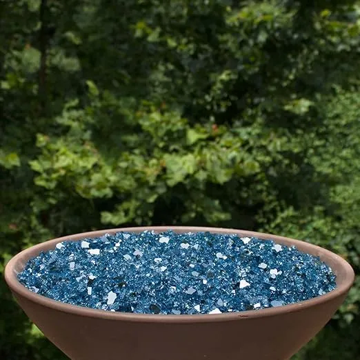 High Luster, 1/2" Reflective Tempered Fire Glass in Neptune Blue | 10 Pound Jar, by Celestial Fire Glass