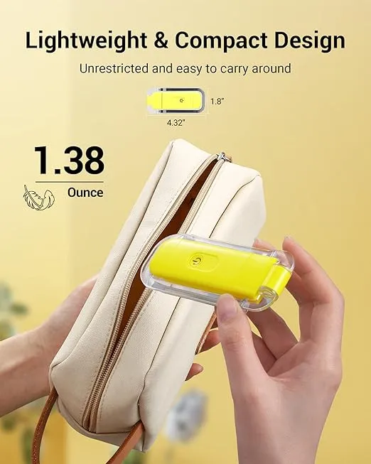 DEWENWILS Rechargeable Book Light for Reading in Bed, Warm White, Brightness Adjustable for Eye Care, LED Clip on Book Lights for Kids, Portable Bookmark Light, Yellow