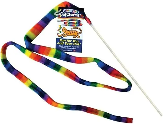 Cat Dancer-Cat Charmer Wand,Teaser-Cat & Kitten Toy! Color:Rainbow Size:Pack of 1