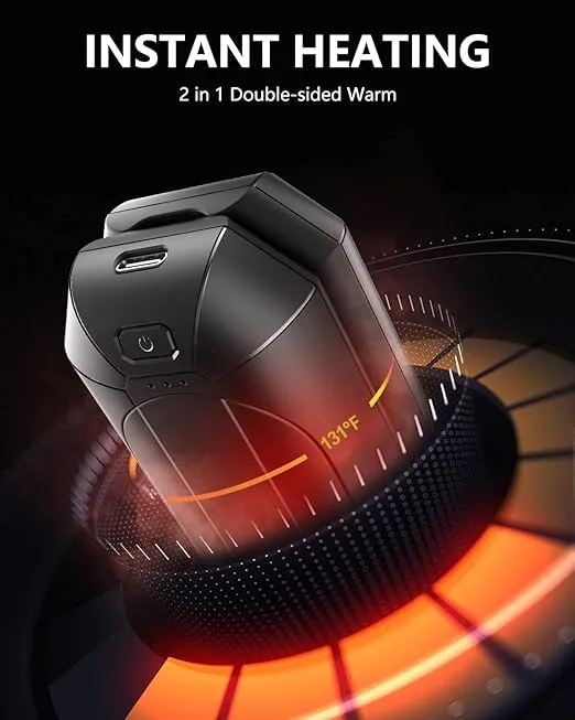 Hand Warmers Rechargeable, Dnaleao 2 Pack 4000mAh Electric Portable Pocket Heater, Heat Therapy Great for Outdoors, Hunting, Golf, Camping, Warm Gifts