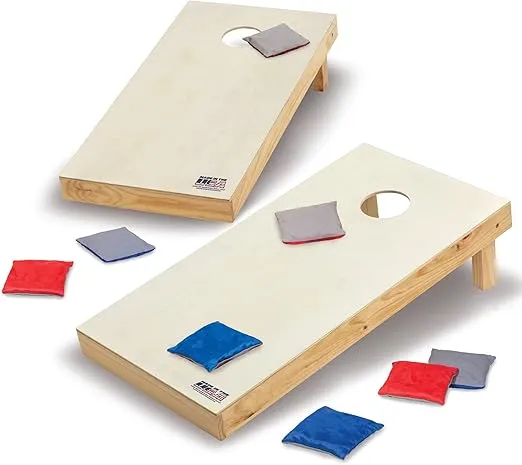 Wild Sports Tournament Style Corn Hole Outdoor Game by Wild Sports: 2 Sturdy Tournament Approved Wood Boards and 8 Durable Bean Bags
