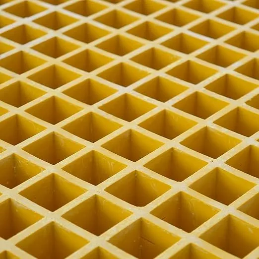 INTBUYING Floor Grating Fiberglass Car Wash Floor Tiles Grille FRP Grating Tree Grate Outdoor Flooring Tiles High Strength 1.5'' Thickness for Floors Outdoor Drain Cover 2.6ftx2.6ft Yellow 1 Piece