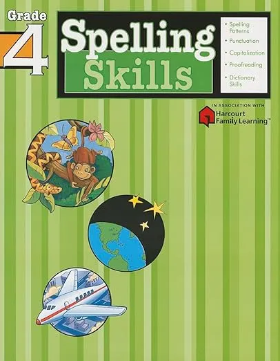 Spelling Skills: Grade 4 (Flash Kids Harcourt Family Learning)