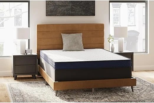 Signature Design by Ashley 10" Mattress Box Spring with Metal Foundation, King, Black