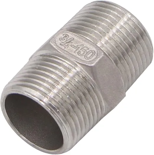 Hex Nipple 3/4 Inch Male NPT Stainless Steel 304 Threaded Pipe Fitting for Brew Kit, Home Piping Application, Compatible for DERNORD