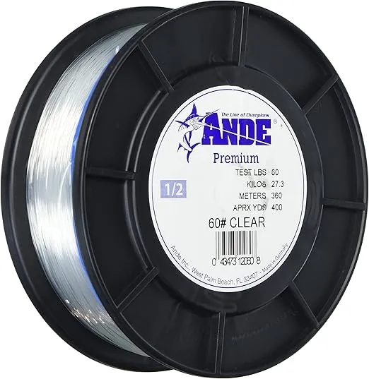 Ande Monofilament Line (Clear, 40 -Pounds Test, 1/4# Spool)