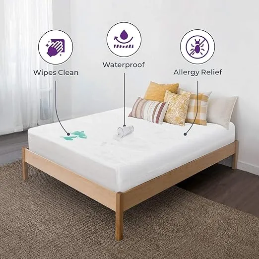 Plastic Mattress Protector Zippered Cot Size, Waterproof Vinyl Mattress Cover, Heavy Duty Noiseless Mattress Encasement by Blissford