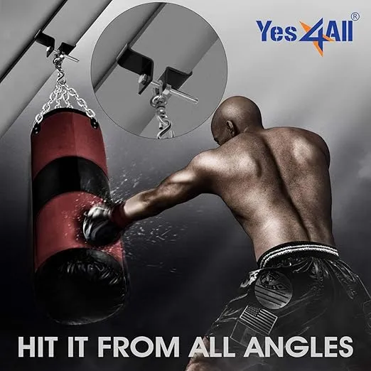 Yes4All 360° Heavy Bag Hangers Brackets for Wood Beam Come with Heavy Bag Swivel Chain, Adjustable I Beam Clamp