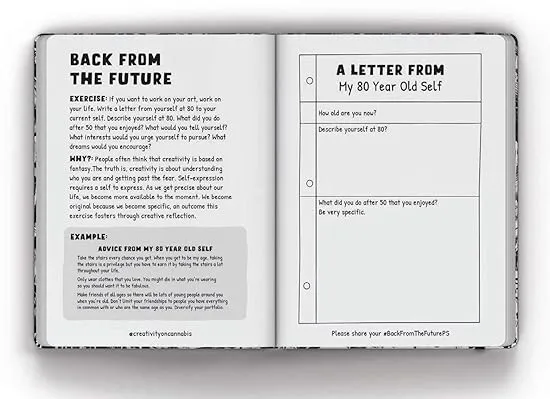 The Original Creative Thinking Journal: Please Use the Journal While High - A guided Journal with 50 fun, creative challenges designed to increase your creativity.