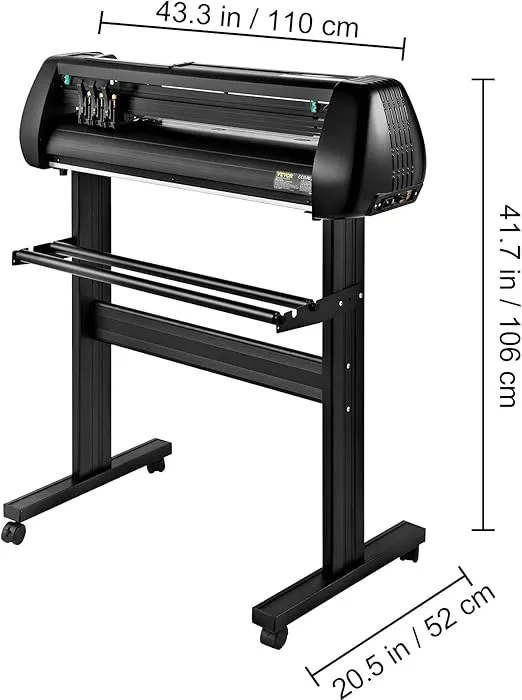VEVOR Vinyl Cutter, 34inch Vinyl Cutter Plotter with Stand, Adjustable Speed Force for Sign Making Vinyl Plotter, SignMaster Software Vinyl Tape Tools Vinyl Printer Available with COM/USB/Bluetooth